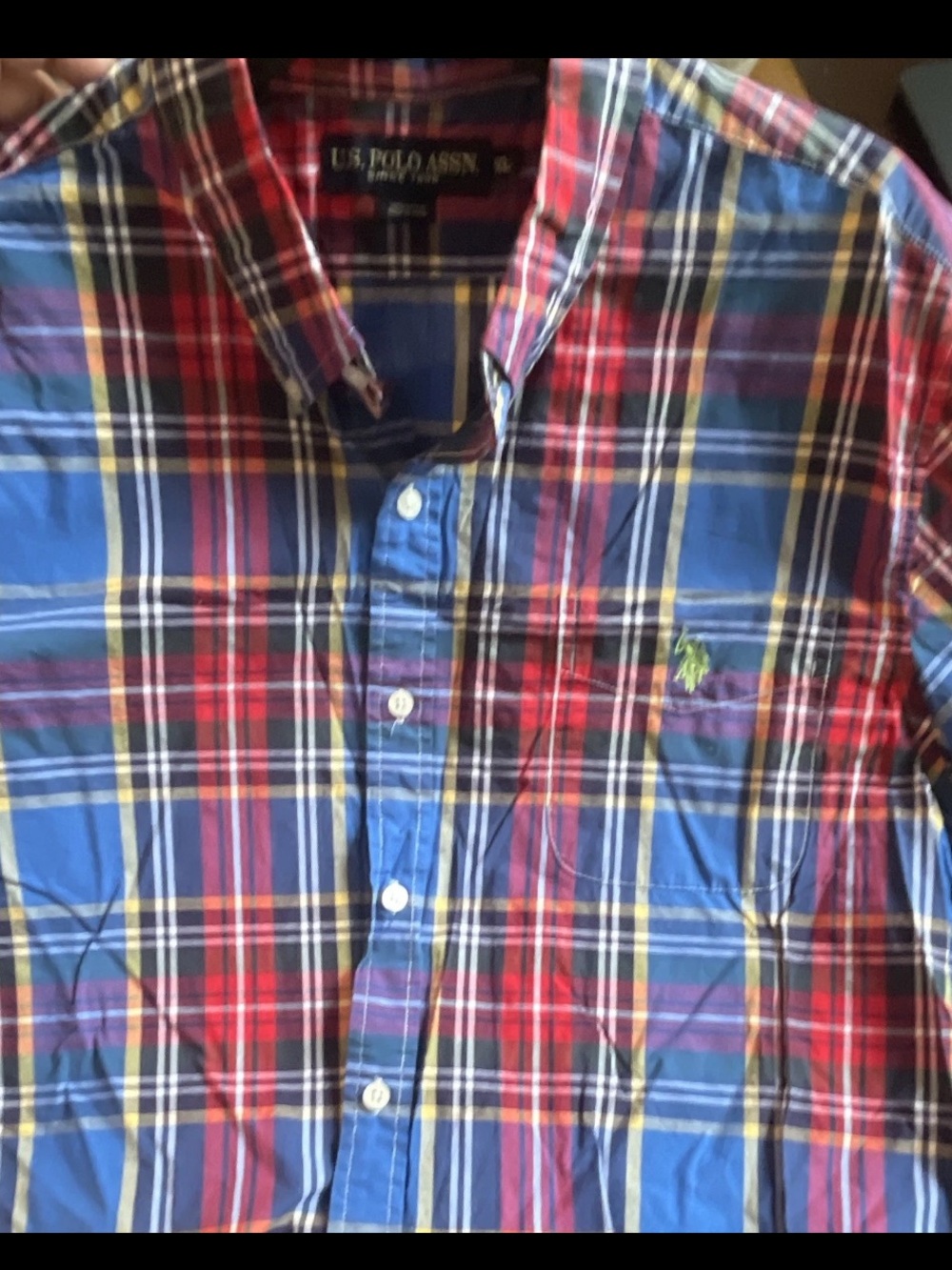 U.S. Polo Assn. Boys' Blue & Red Plaid Button-Down Shirt